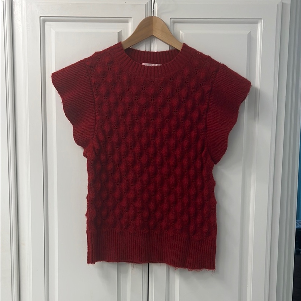 Red Cable Knit Sweater